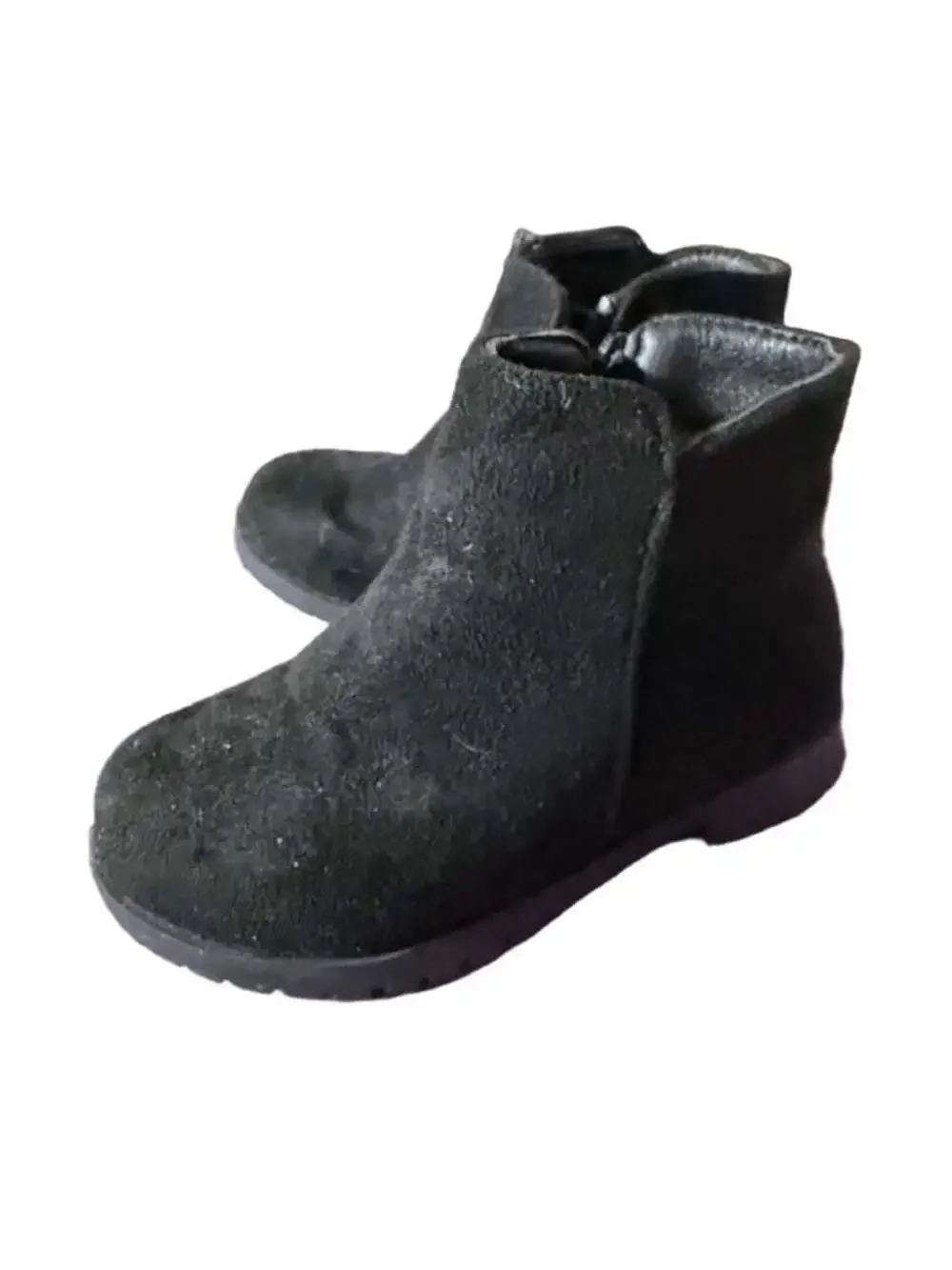 FabKids Side Zipper Ankle Booties in Black